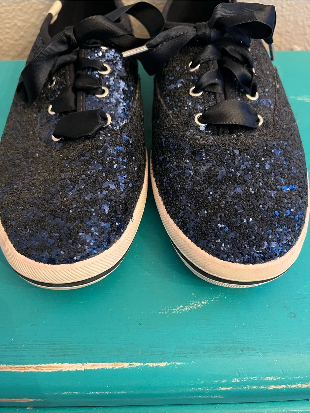 Keds x Kate Spade NY Champion Glitter Blue Sneaker Size 9.5